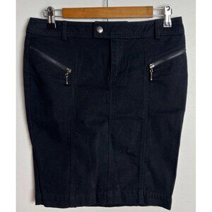 Zara Basic Black Cotton Pencil Skirt Size Small Decorative Zipper Women’s